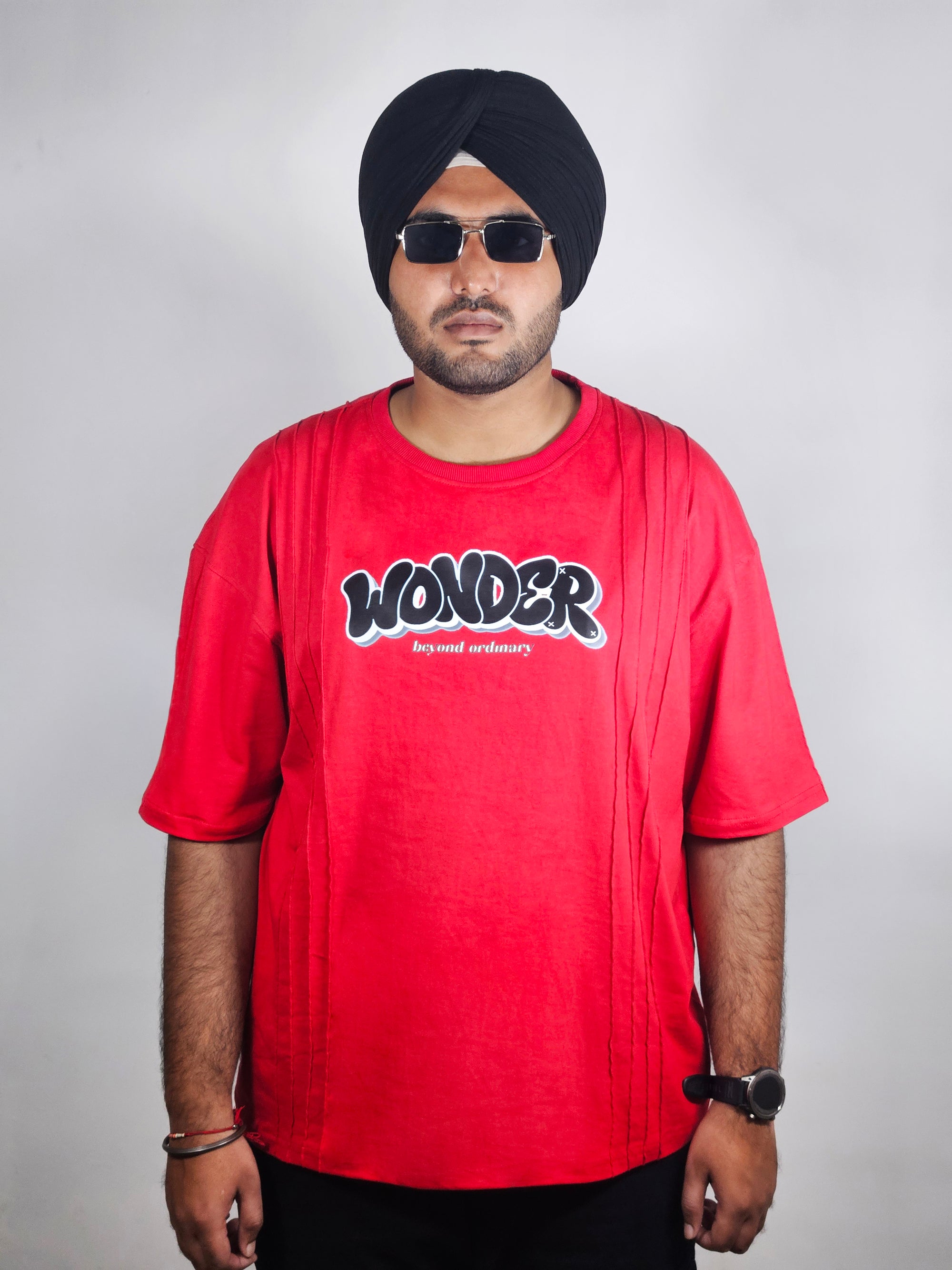 WONDER ORIGNALS : PINTEX RED TSHIRT OVERSIZED FIT