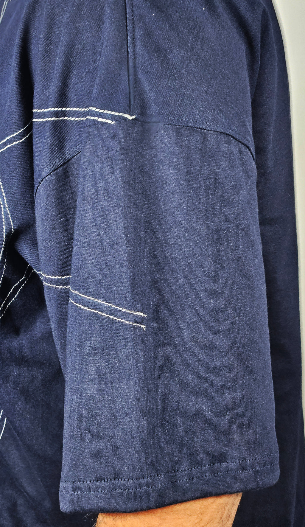 WONDER ORIGNALS : GEOMETRIC FLOW NAVY OVERSIZED TSHIRT PREMIUM COTTON