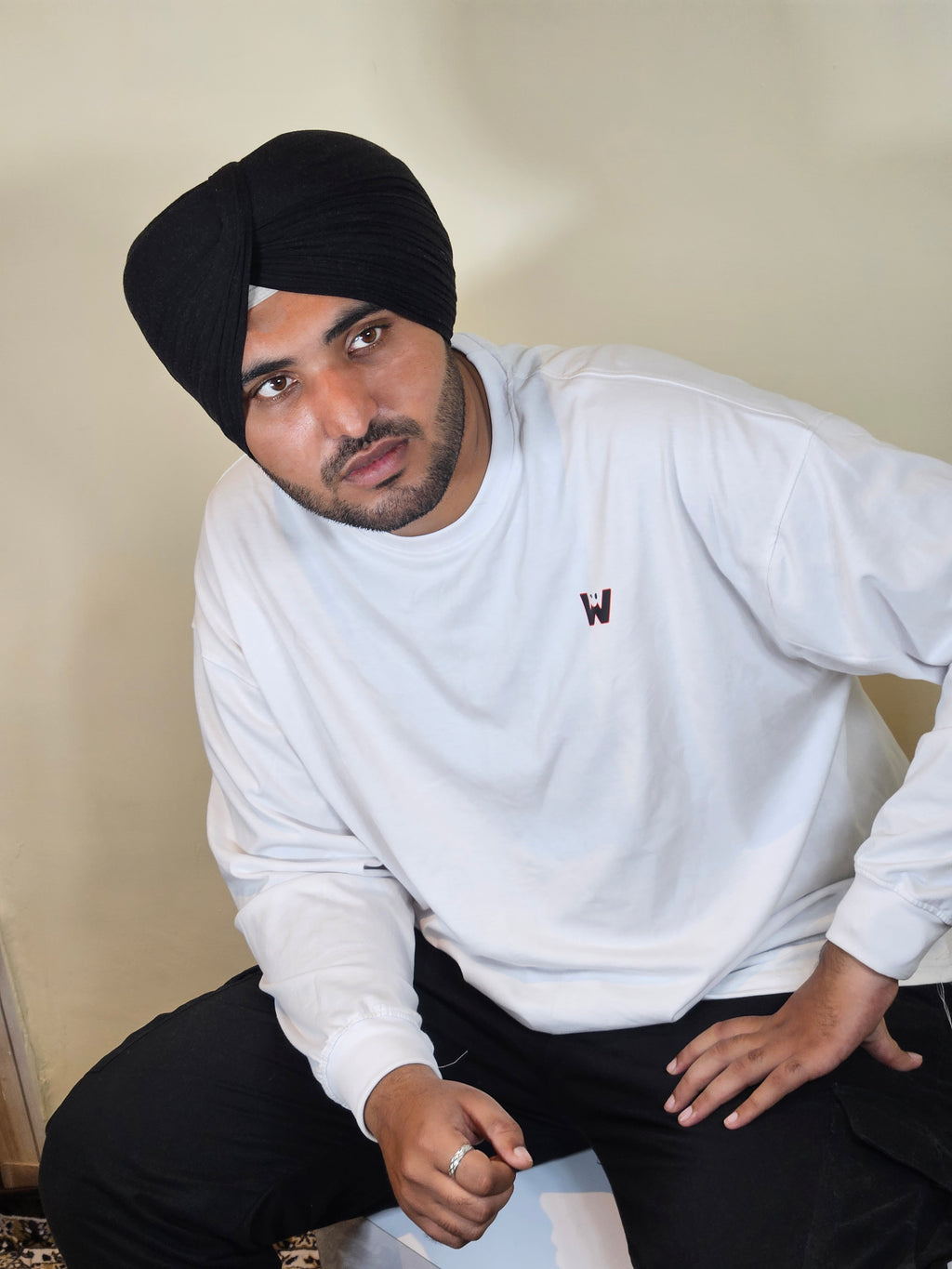 WONDER ORIGNALS : WHITE FULL SLEEVE PLAIN TSHIRT OVERSIZED TSHIRT 100%  COTTON